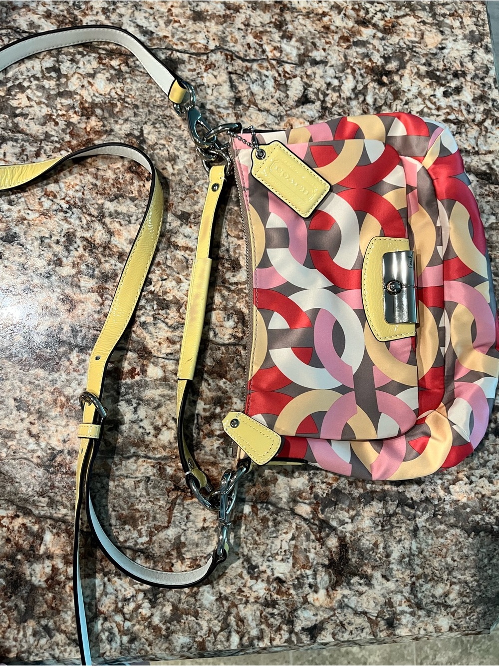 Colorful Coach Crossbody Shoulder Bag - Yellow Accent